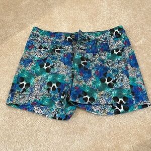 Lovesick High Waisted Multicolored Skull Shorts